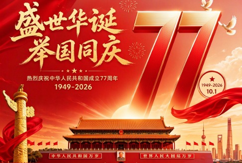 盛世华诞，聚力前行｜明企科技恭祝祖国 77 周年生日快乐